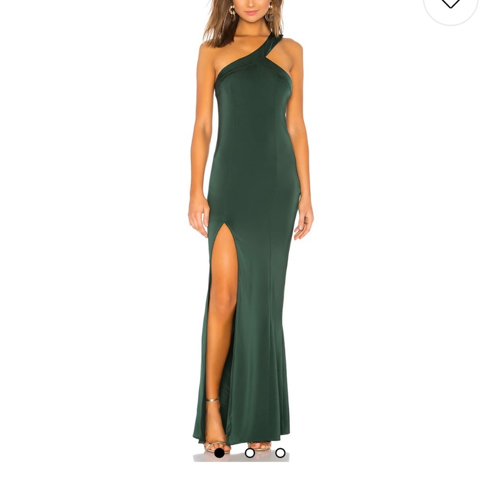 REVOLVE NBD Green One-Shoulder Dress